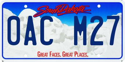 SD license plate 0ACM27