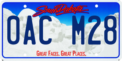 SD license plate 0ACM28