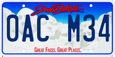 SD license plate 0ACM34