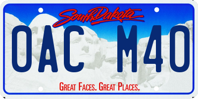 SD license plate 0ACM40