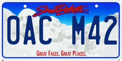 SD license plate 0ACM42