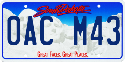 SD license plate 0ACM43