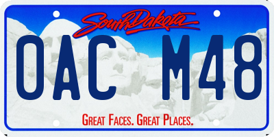 SD license plate 0ACM48