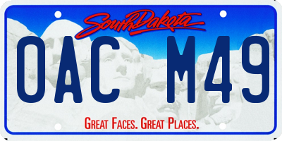 SD license plate 0ACM49