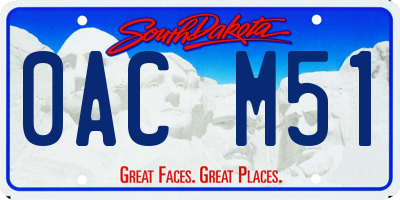 SD license plate 0ACM51