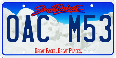 SD license plate 0ACM53