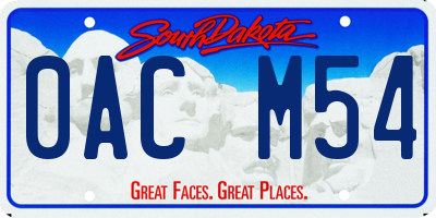 SD license plate 0ACM54