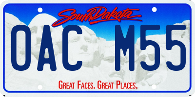 SD license plate 0ACM55