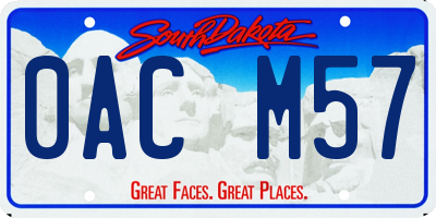 SD license plate 0ACM57