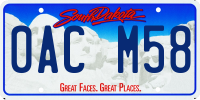 SD license plate 0ACM58