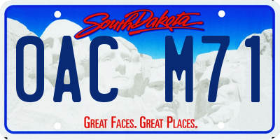 SD license plate 0ACM71