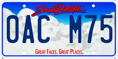 SD license plate 0ACM75