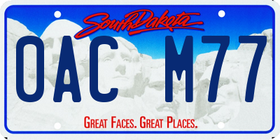 SD license plate 0ACM77