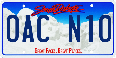 SD license plate 0ACN10