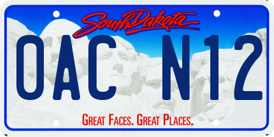 SD license plate 0ACN12