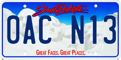 SD license plate 0ACN13