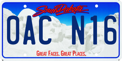 SD license plate 0ACN16