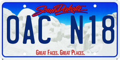 SD license plate 0ACN18