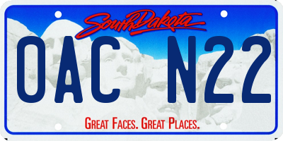 SD license plate 0ACN22