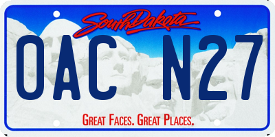 SD license plate 0ACN27