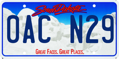 SD license plate 0ACN29