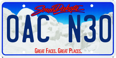 SD license plate 0ACN30