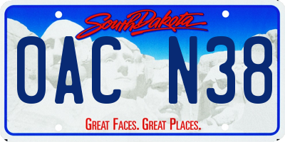 SD license plate 0ACN38