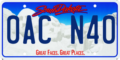 SD license plate 0ACN40