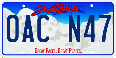 SD license plate 0ACN47