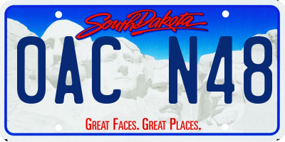 SD license plate 0ACN48