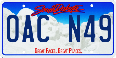 SD license plate 0ACN49