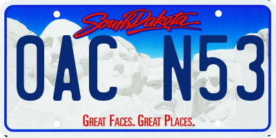 SD license plate 0ACN53