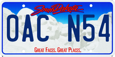 SD license plate 0ACN54