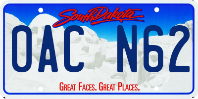 SD license plate 0ACN62