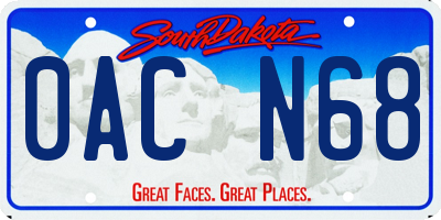 SD license plate 0ACN68