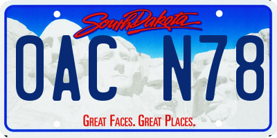 SD license plate 0ACN78