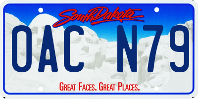 SD license plate 0ACN79