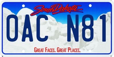 SD license plate 0ACN81