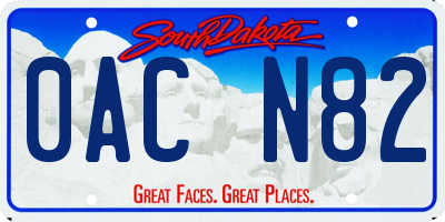 SD license plate 0ACN82