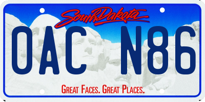 SD license plate 0ACN86