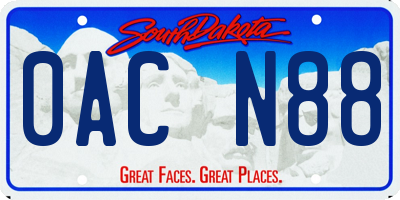 SD license plate 0ACN88