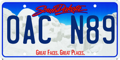 SD license plate 0ACN89