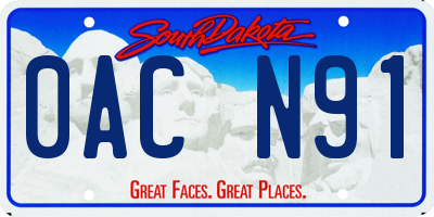 SD license plate 0ACN91