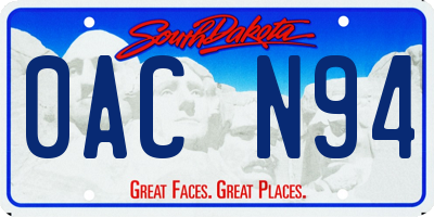 SD license plate 0ACN94