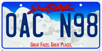 SD license plate 0ACN98