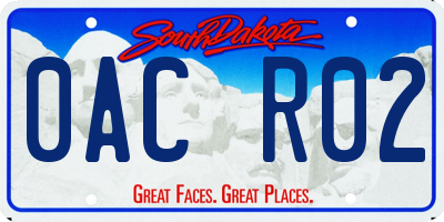 SD license plate 0ACR02