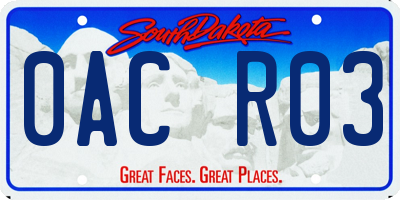 SD license plate 0ACR03