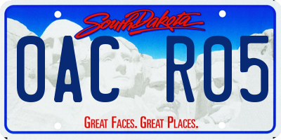 SD license plate 0ACR05