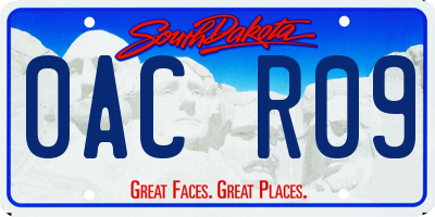 SD license plate 0ACR09