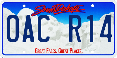 SD license plate 0ACR14